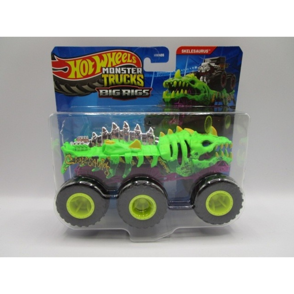 Hot Wheels Monster Trucks Big Rigs Skelesaurus Green Dinosaur Die-Cast Truck
